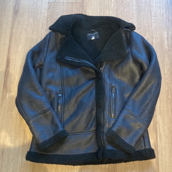 NWOT Black Aviator Jacket - Picture 2 of 5